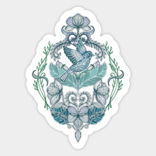 Not Even a Sparrow - hand drawn vintage bird illustration pattern Sticker